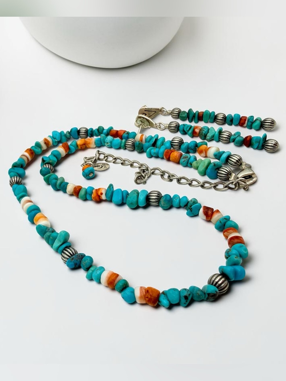 Carolyn Pollack Relios Turquoise Spiny Oyster Sterling Silver Necklace & Earring - Picture 13 of 17